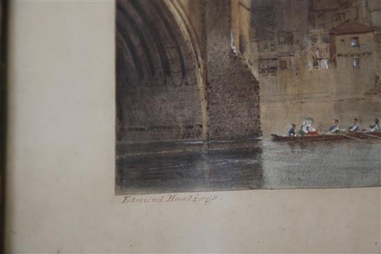 Edmund Hastings (1781-1861) ? Durham from the River, 8.75 x 11.5in.